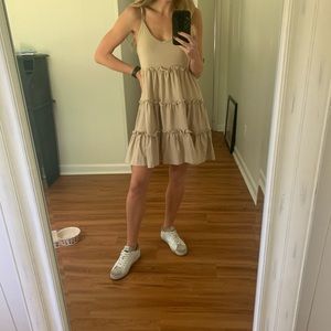 Nude Zara Babydoll Dress